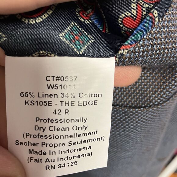 Kroon Bono 2 Men's 42R Single Breasted Blazer Jacket‎ Lined Cotton - Picture 15 of 15